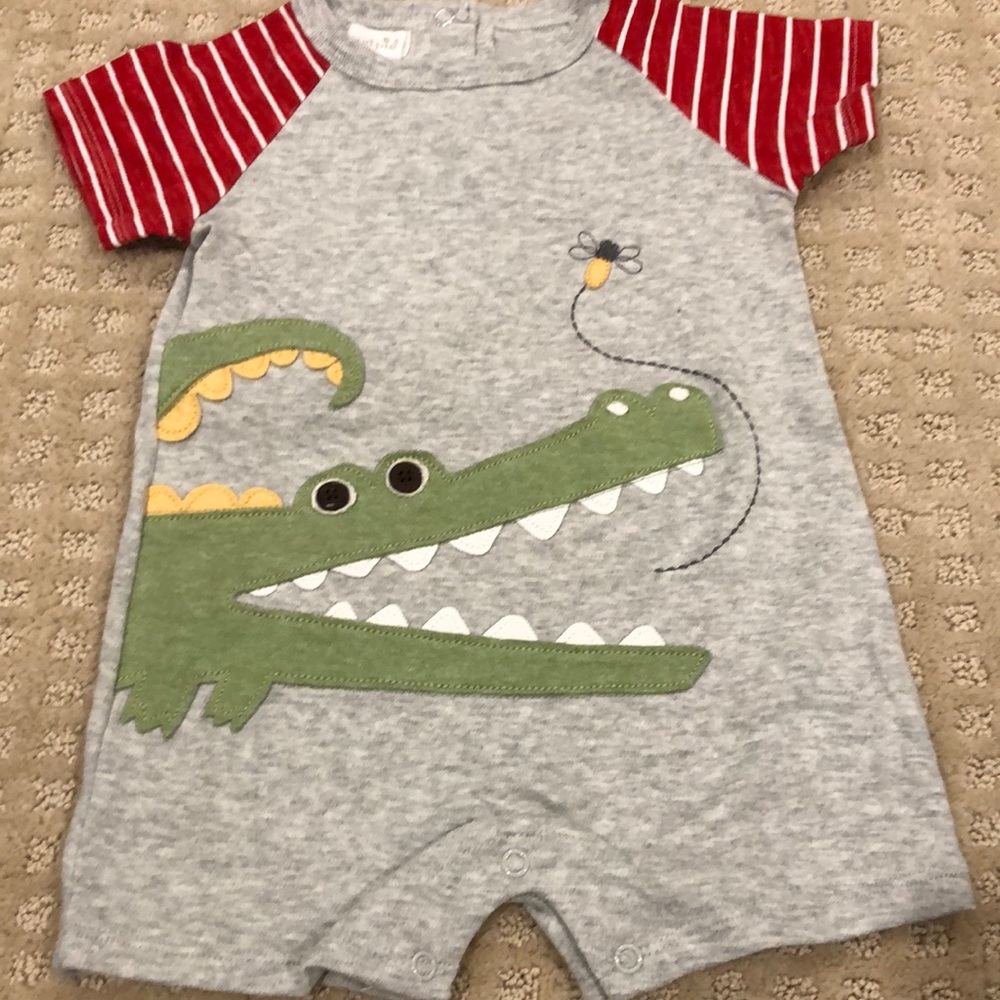 Mud Pie Alligator Romper 9-12M